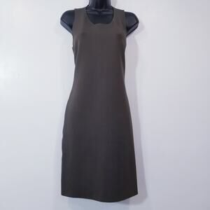 Helmut Lang Scuba Olive Green Sheath Dress